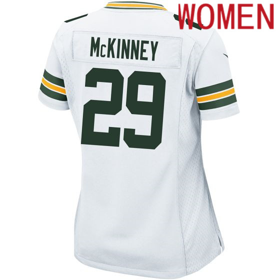 Women Green Bay Packers 29 Xavier McKinney Nike Away Game white 2024 NFL Jersey